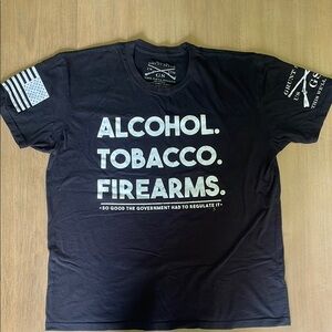 Grunt Style Black Short Sleeve Tee with Bold Graphics